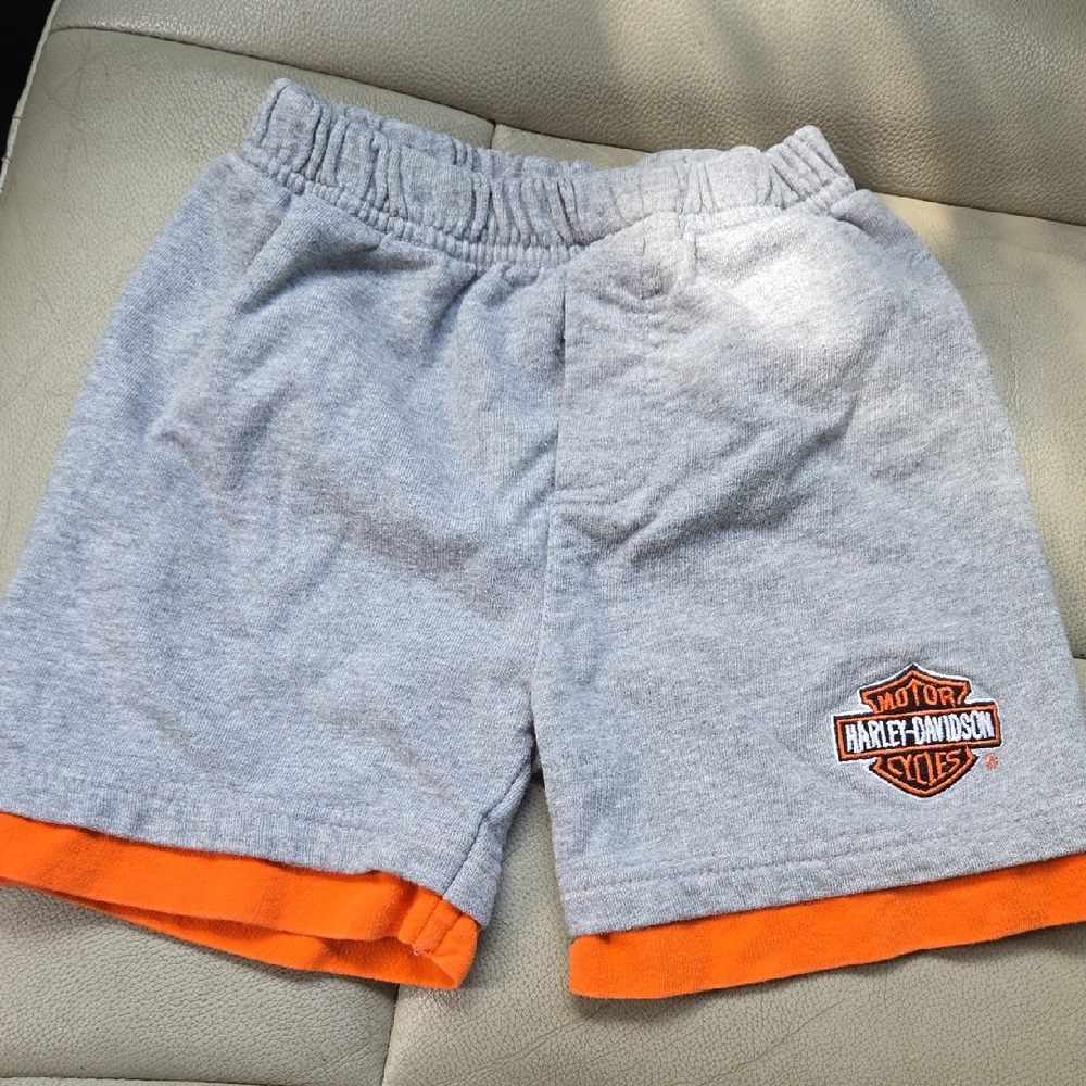 Harley-Davidson Double Layered Gray and Orange Shorts Baby 12 Months